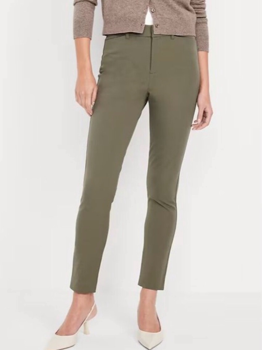 Nwt Old Navy High-Rise Pixie Skinny Ankle Pants In Olive Green Size 8